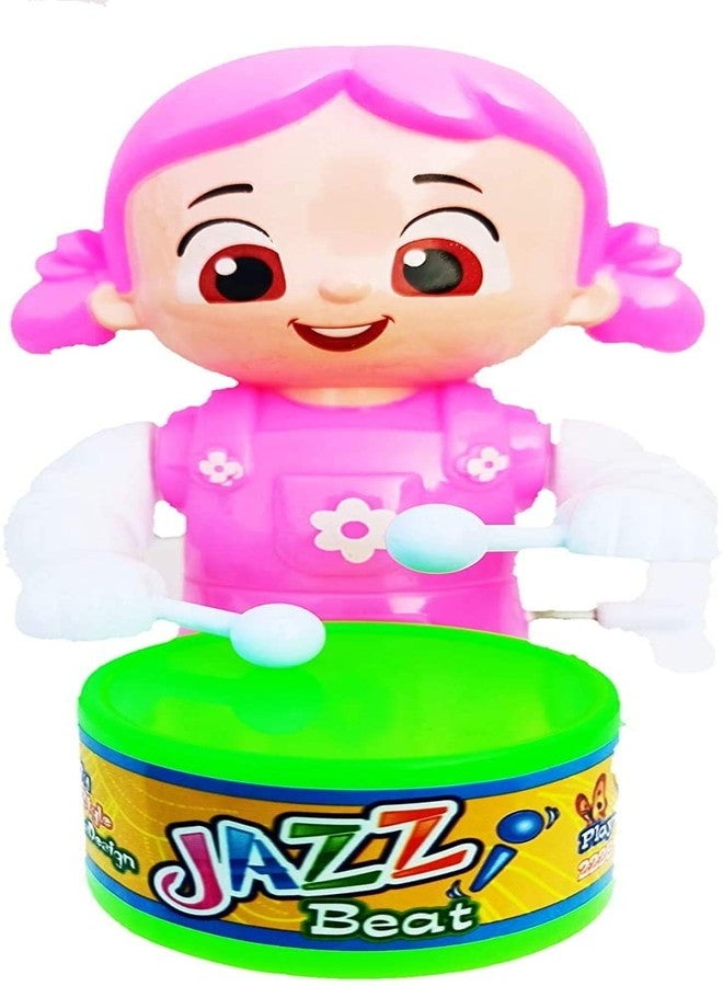 ROSEFAIR لعبة الطبل اللطيفة من روزفير مع حركة الطبل والرقص للأطفال، مجموعة ألعاب خشخيشة للأطفال الصغار، ألعاب تعمل بالمفتاح للأطفال (PINK-BANDAR-BLUE-PAC-03) - Image 3